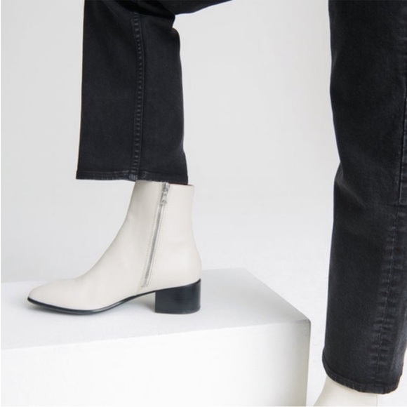 NWT rag & bone ASLEN MID BOOT Leather Ankle Bootie Antique White Size 7 - Picture 4 of 9
